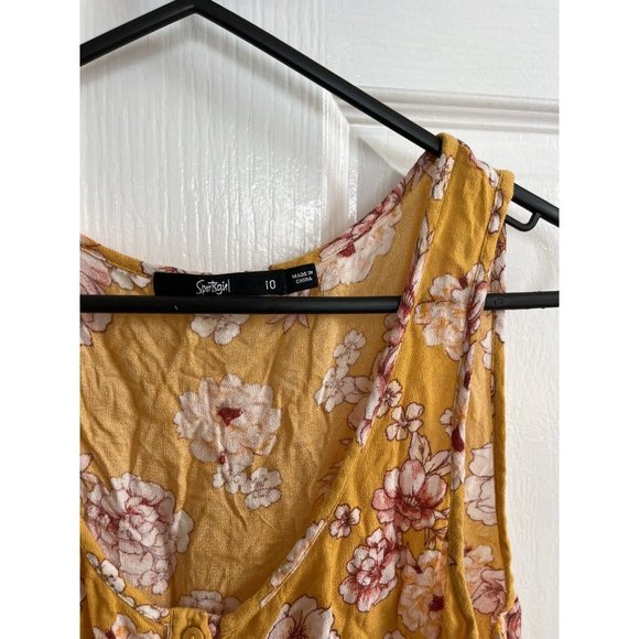 Sports girl Yellow Crop Floral Tank Size 10 - Picture 2 of 4